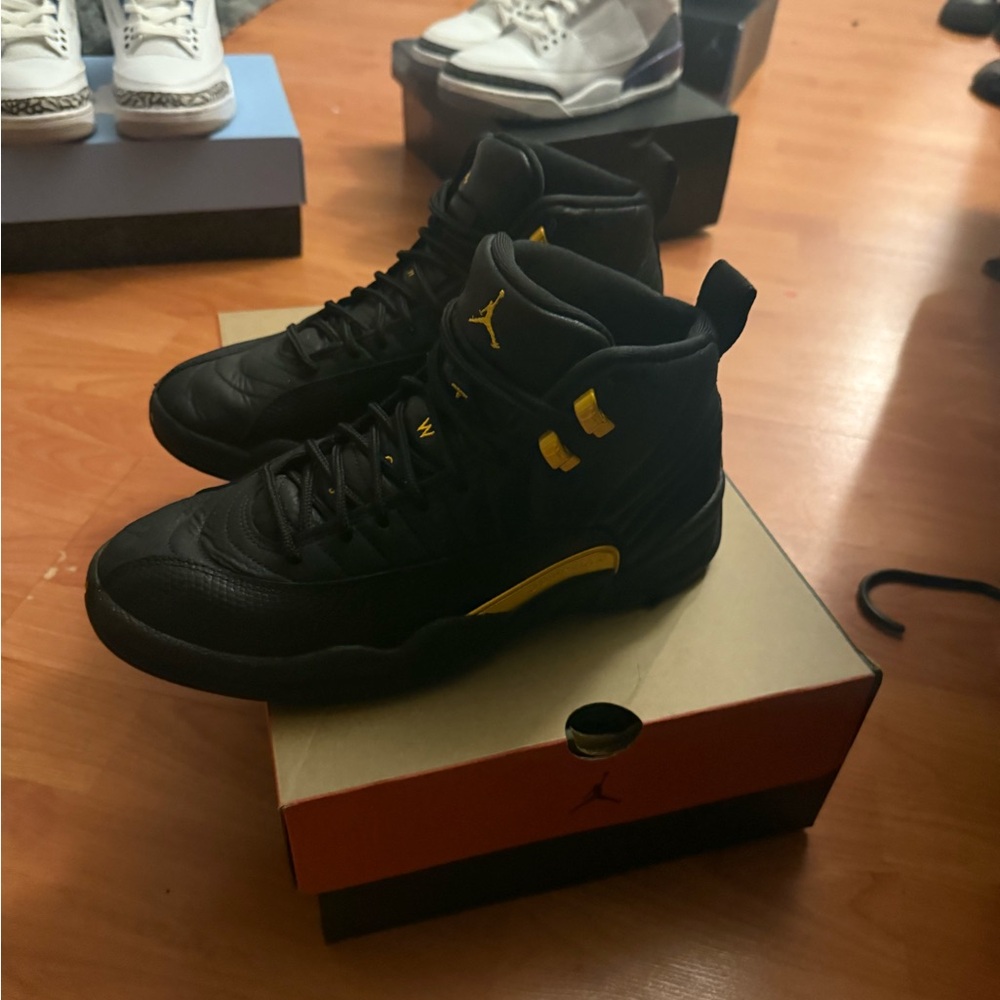 Jordan Black and Yellow High-Top Sneakers